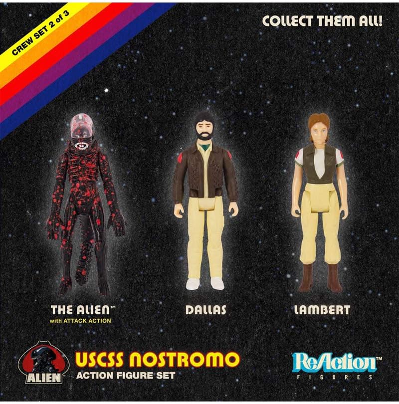 SUPER7 Super 7 Alien Reaction Figure 3 Pack Set C, Multi, 3.75 inches