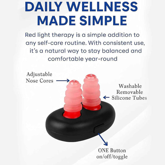 Red Light Nasal Therapy, USB-C Rechargeable Nose Care Device, 3 Modes