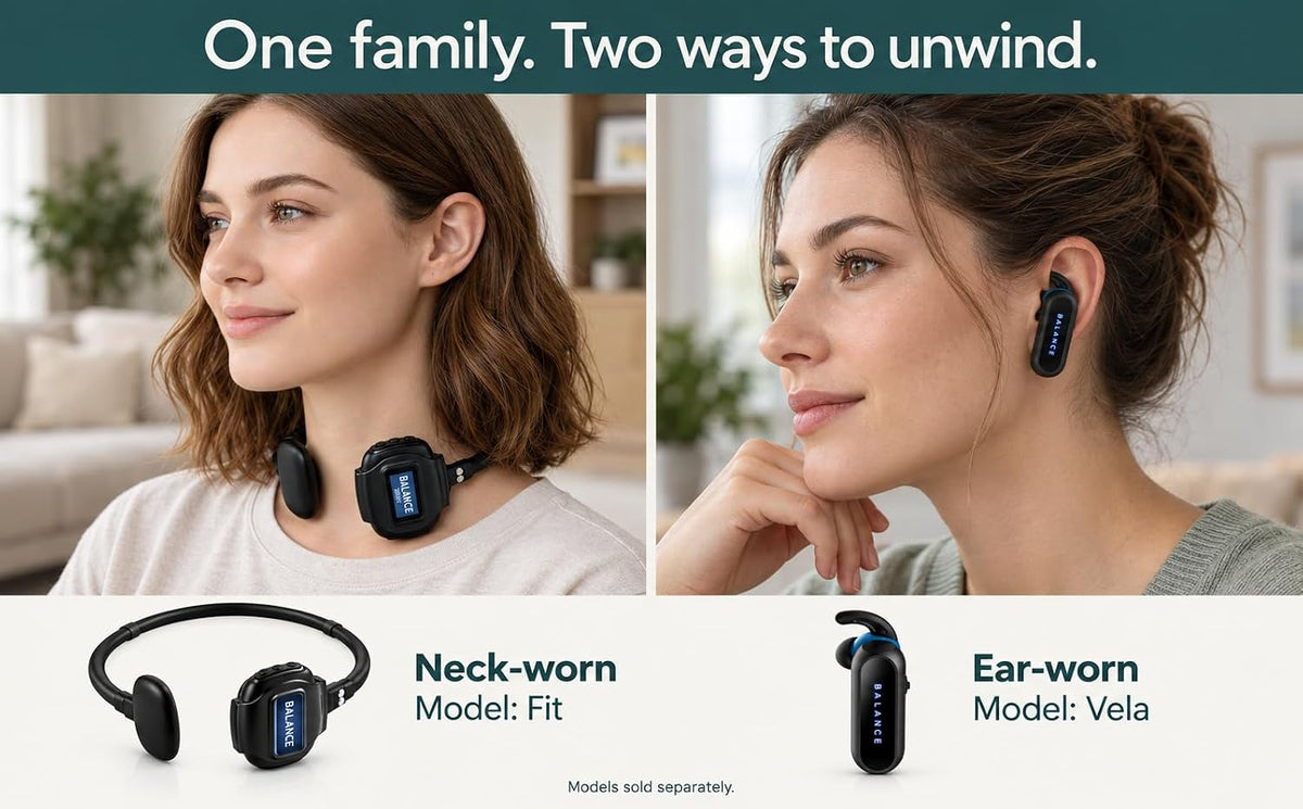Ear Wearable Wellness Device for Relaxation, Stress Relief & Sleep, 6 Modes