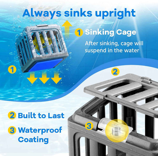 Exciting Kids Pool Diving Toy Set - 6 Cute Floating Animals & Dive Cages