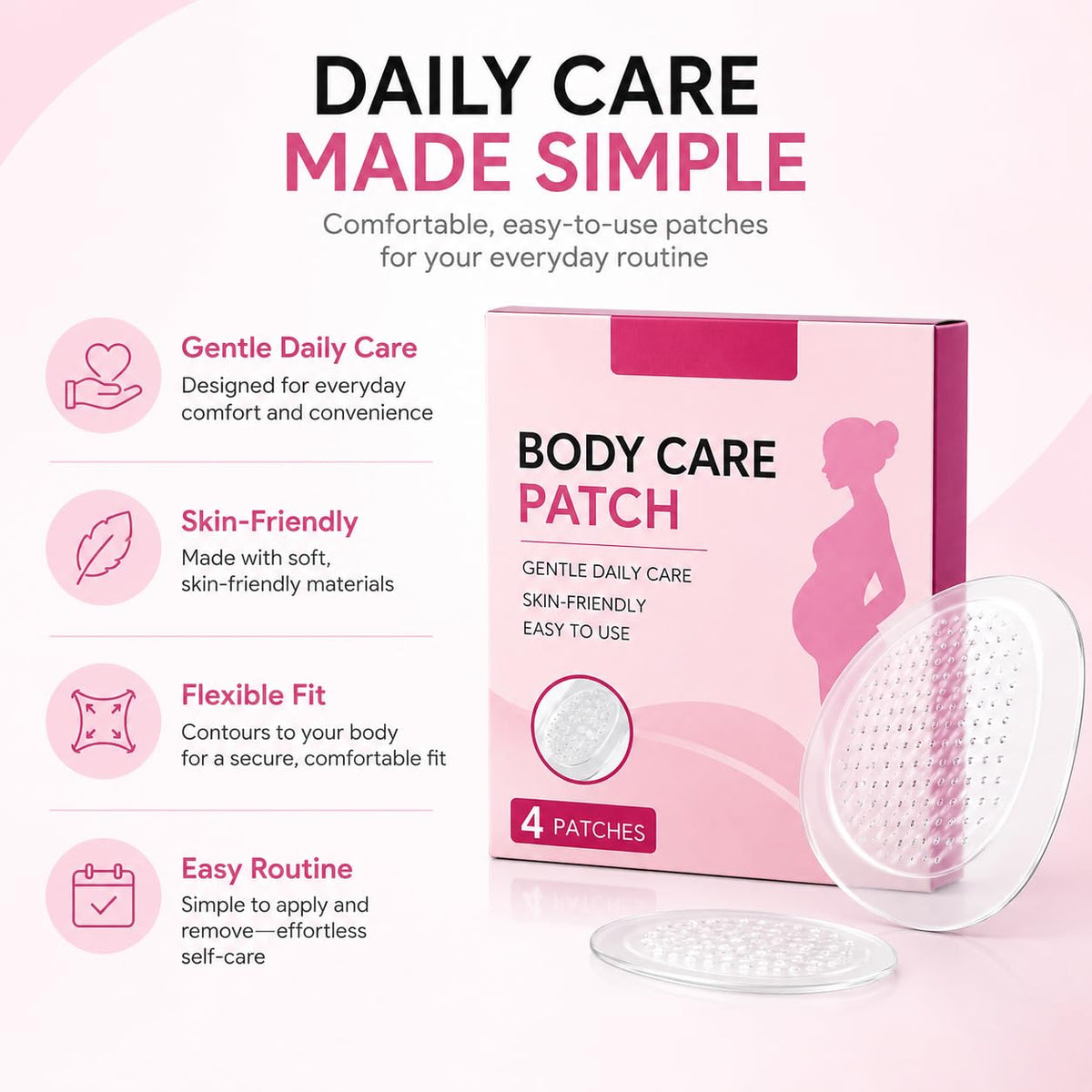 Clear Hydrogel Abdomen Care Patches，8Strips/2Box