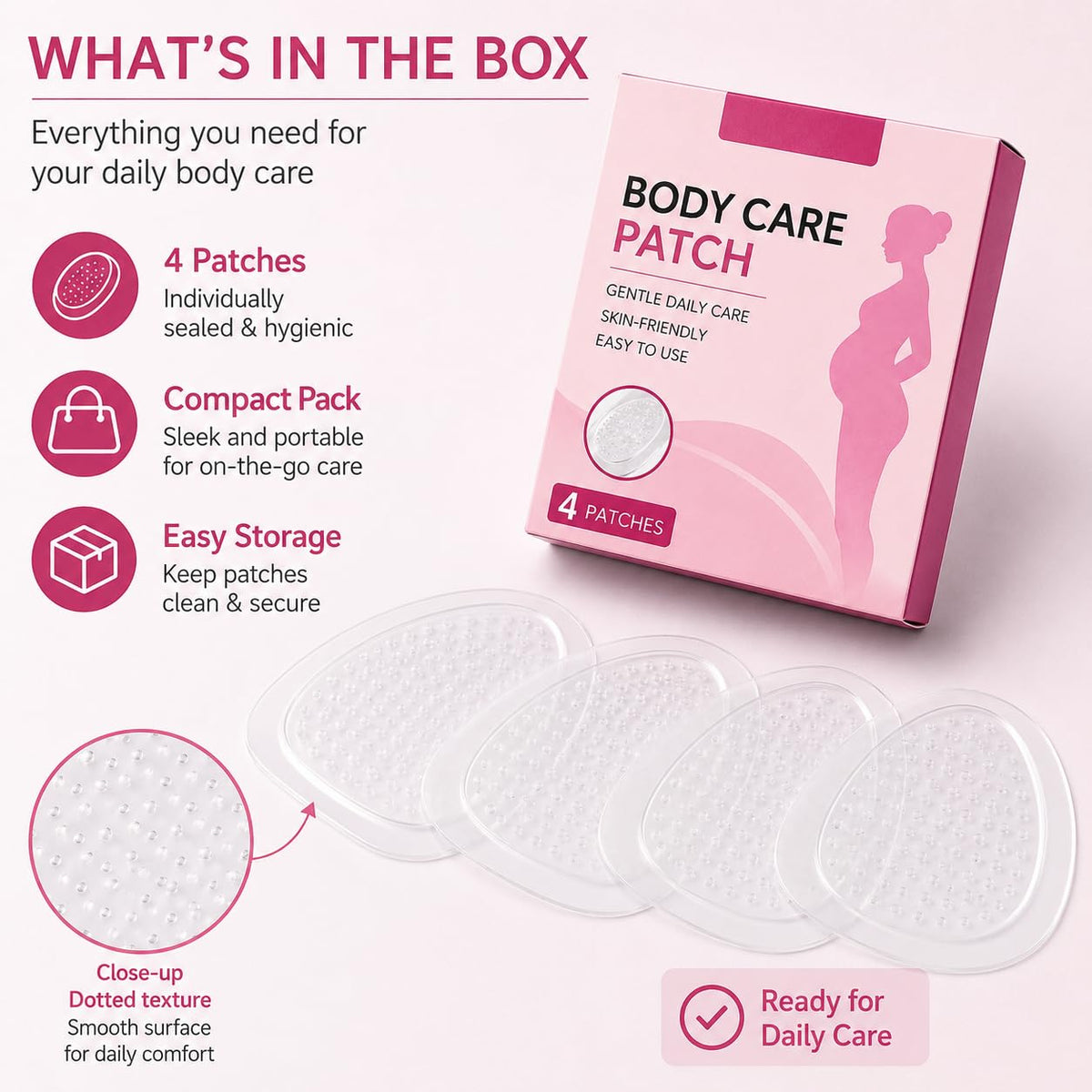 Clear Hydrogel Abdomen Care Patches，8Strips/2Box