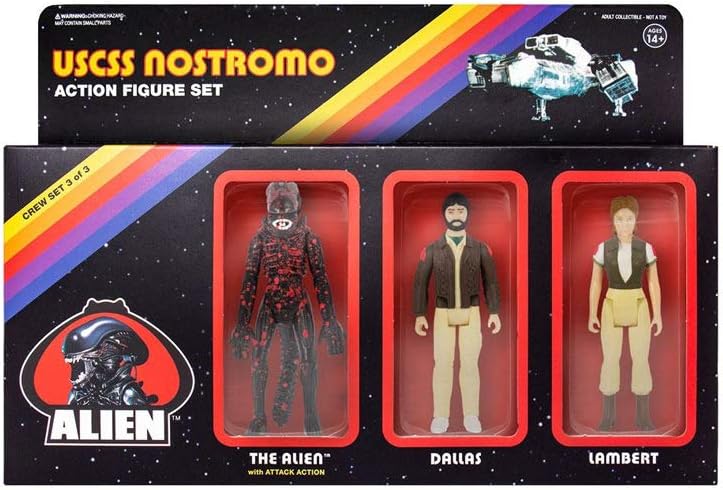 SUPER7 Super 7 Alien Reaction Figure 3 Pack Set C, Multi, 3.75 inches