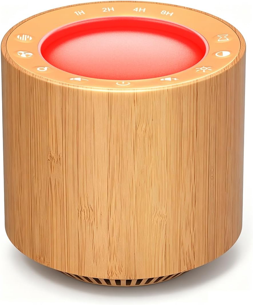 Wood Grain 670nm Red Light Therapy White Noise Sleep Sound Machine
