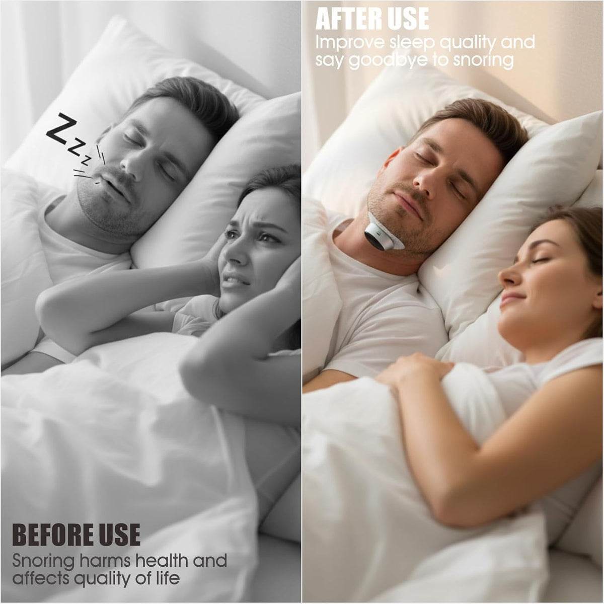 Sleep Ease Pro 4.0 – Portable 3-Speed Anti-Snoring Device for Better (Device1pc+Patch*10)