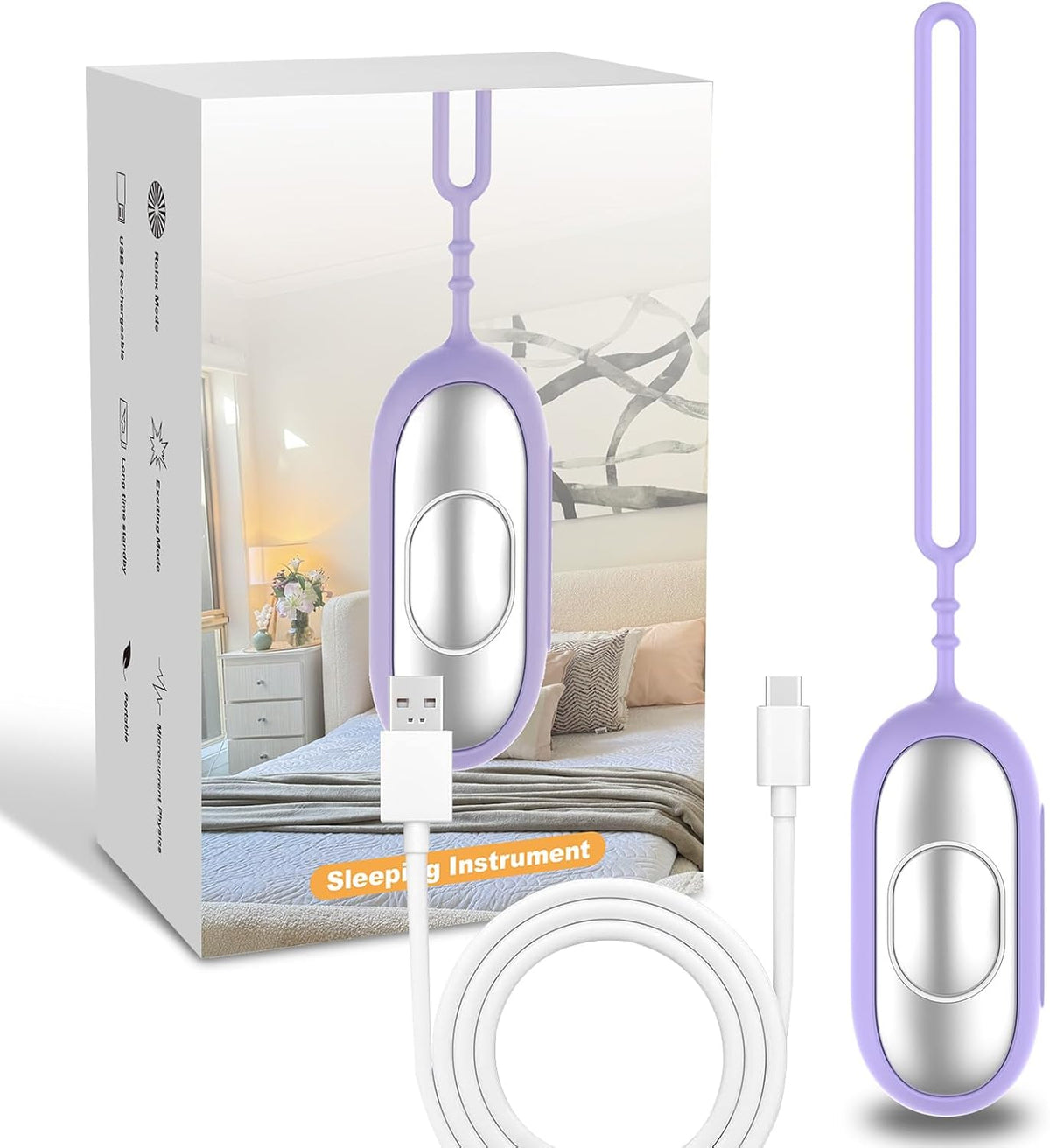 Compact Handheld Sleep Aid Device, Portable Stress Calming Relaxation Tool, USB Rechargeable Pocket Size Sleep Helper for Adults, Lightweight Night Rest Support Device for Home Travel Office