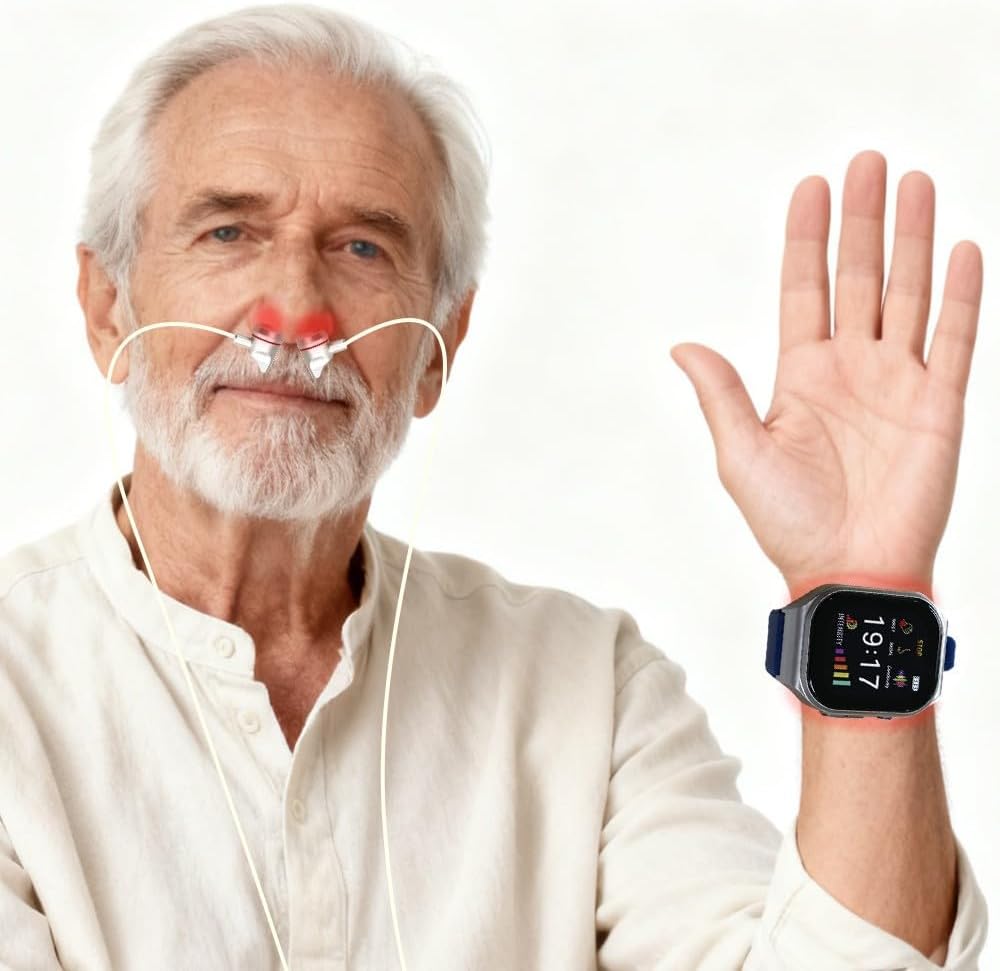 3-in-1 Red Light Therapy Device for Ears Nose & Wrist with 16 Light Sources