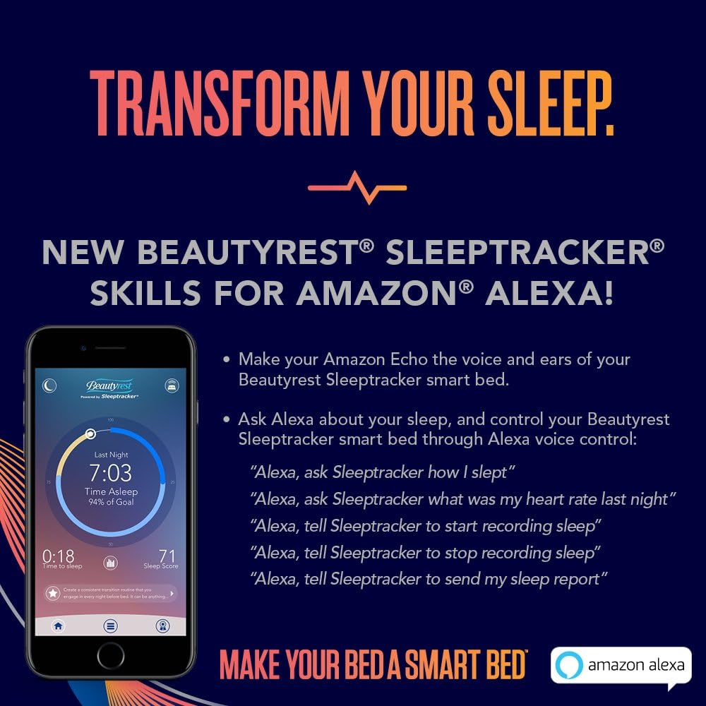 Beautyrest Sleeptracker Monitor – Wearable-Free Sleep Tracker – Intuitive App and Alexa Enabled