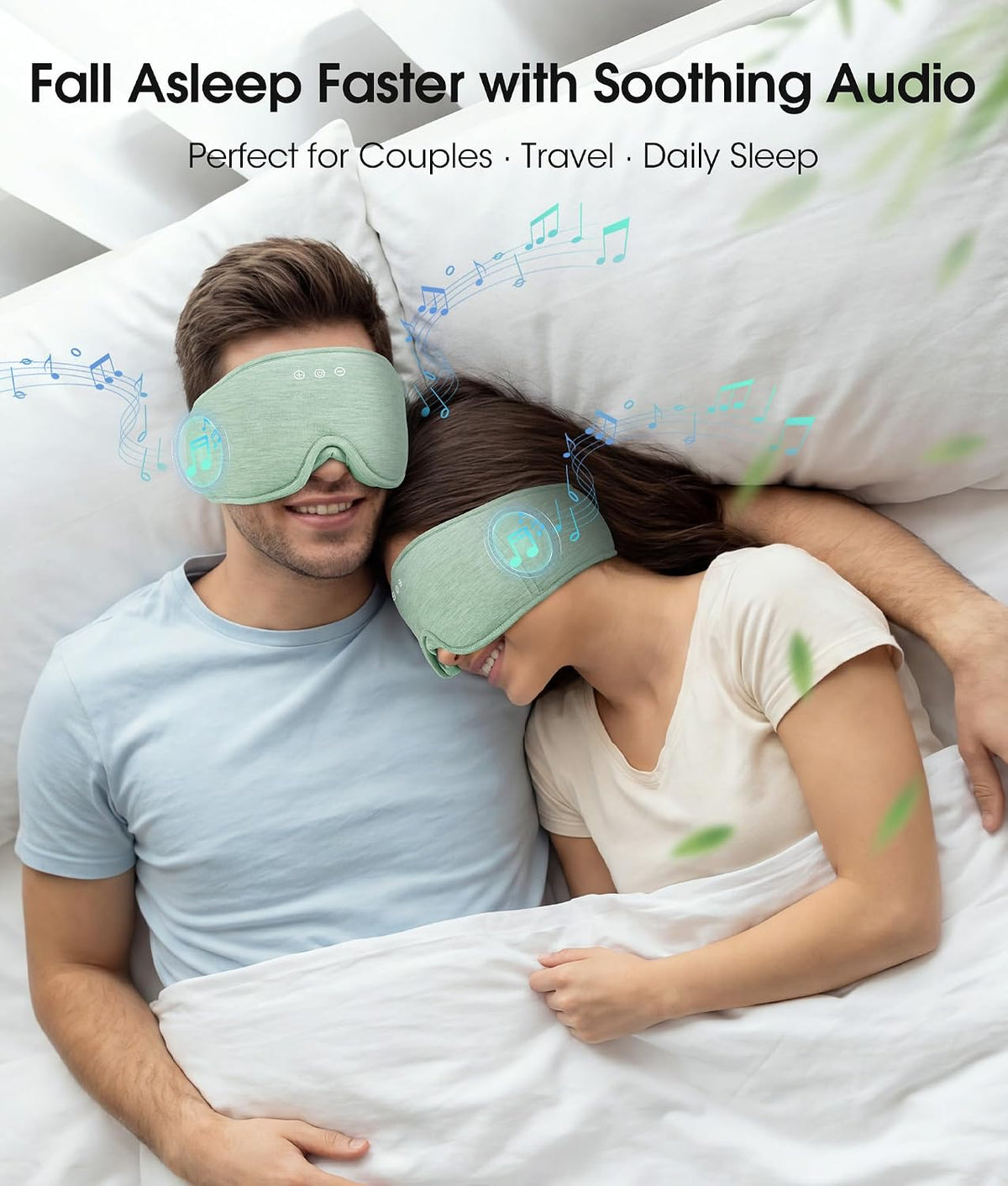 MUSICOZY Bluetooth 5.4 Sleep Headphones, Wireless Eye Mask Bamboo Fiber