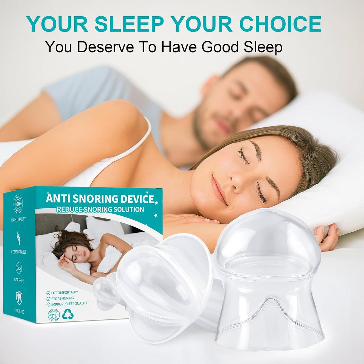 Anti Snoring Device - Tongue Retaining Mouthpiece, Snoring Solution Mouth Guard for Men and Women -CC03