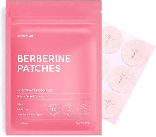 Berberine Patches for Women & Men - 60 Count | 10X Strength Formula | with Green Tea, Ceylon Cinnamon & Chromium | New & Improved Kind of Patches - 2 Month Supply