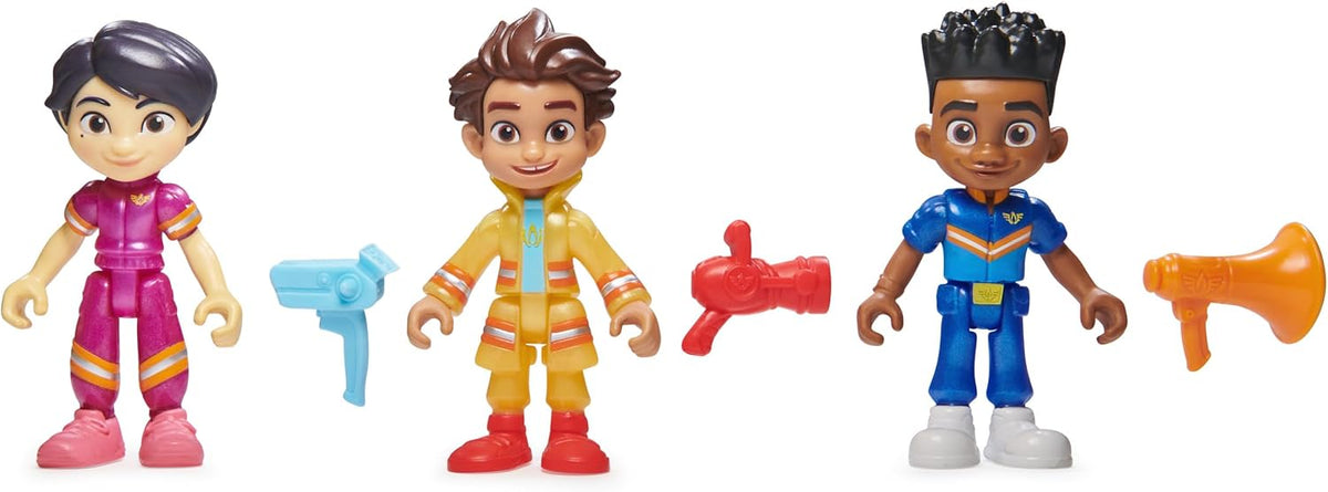 Disney Junior Firebuds Action Figures Gift Pack with 3 Collectible Kids Toys: Bo, Jayden and Violet and Accessories, for Ages 3 and up