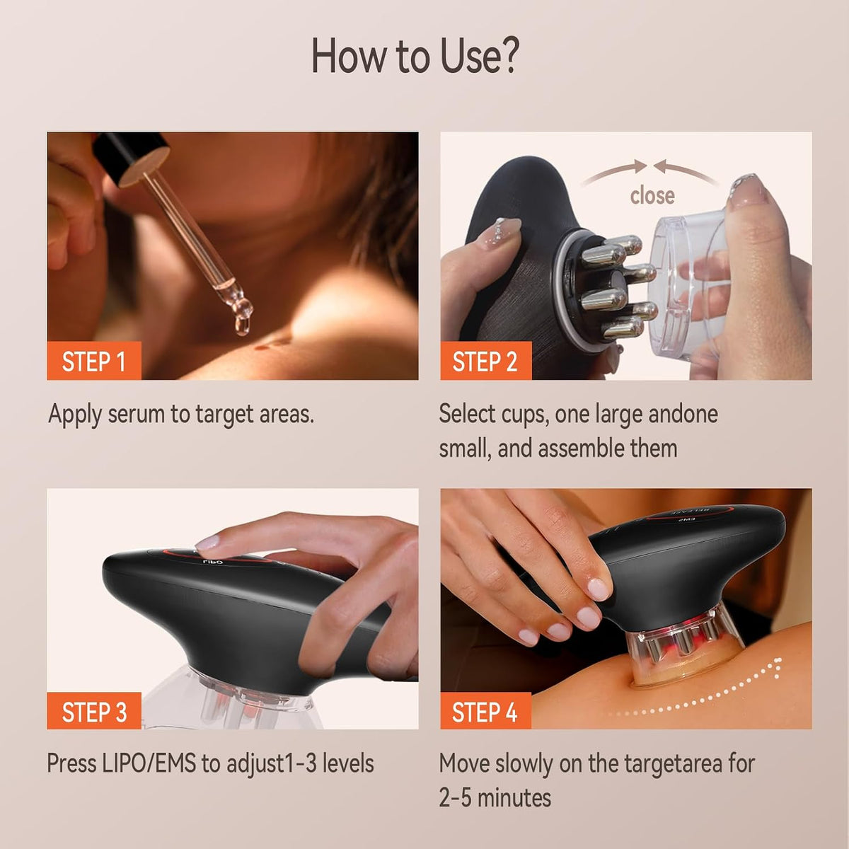 3-in-1 Body Sculpting Machine with Red Light, Vacuum & Microcurrent