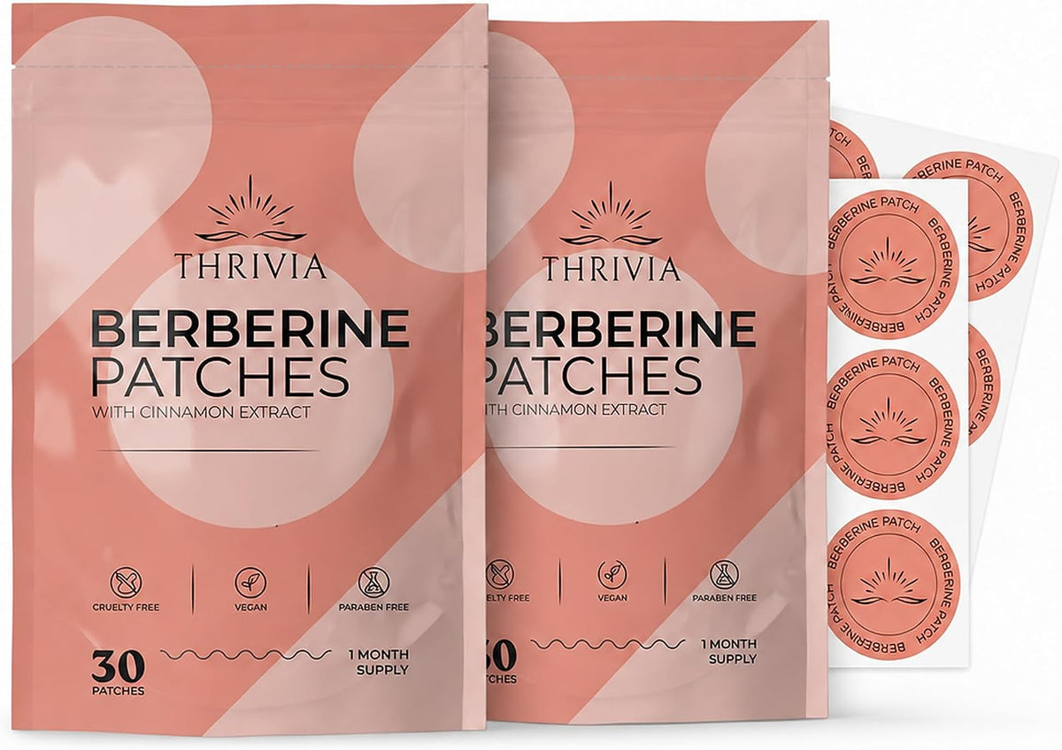 Berberine Patches for Weight Loss & Metabolic Wellness for Women & Men | Patches with L Glutamine, Chromium, Pomegranate and Cinnamon (60 Count)