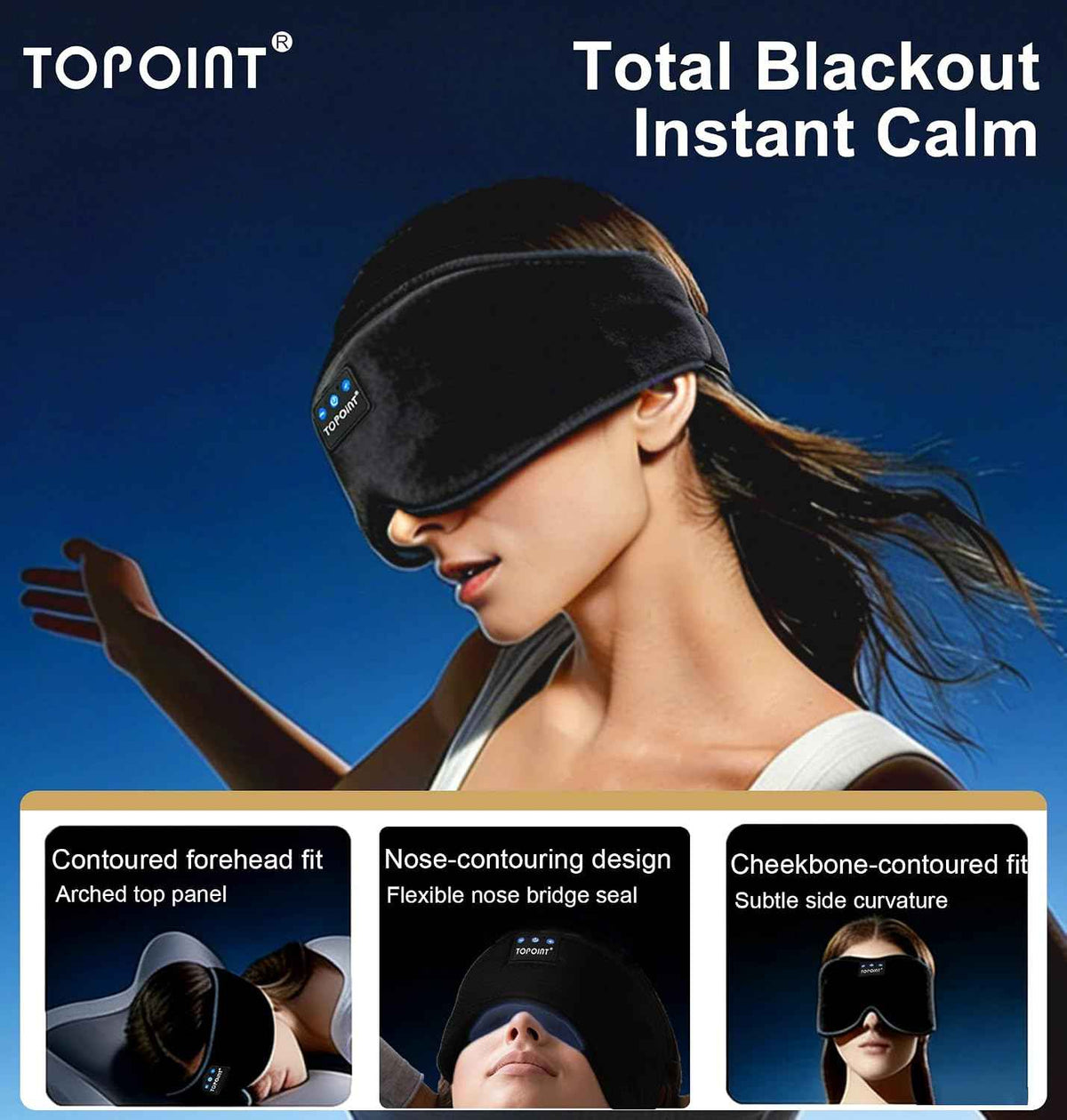 Sleep Mask with Headphones Bluetooth 5.4 Wireless, Sleep Headphones