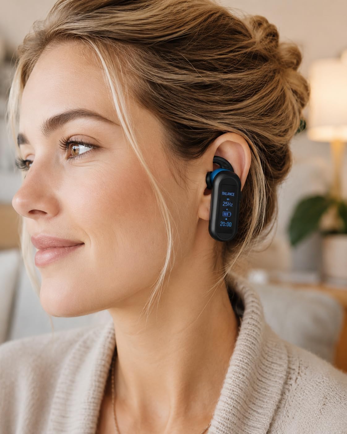 Ear Wearable Wellness Device for Relaxation, Stress Relief & Sleep, 6 Modes