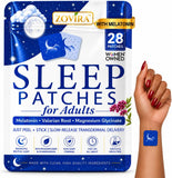 Sleep Patches for Adults — Extra Strength Melatonin & Magnesium Patch — Time-Release Sleep Aid Stickers — Non-Habit Forming, Hypoallergenic — 28 Transdermal Patches for Deep Rest & Relaxation
