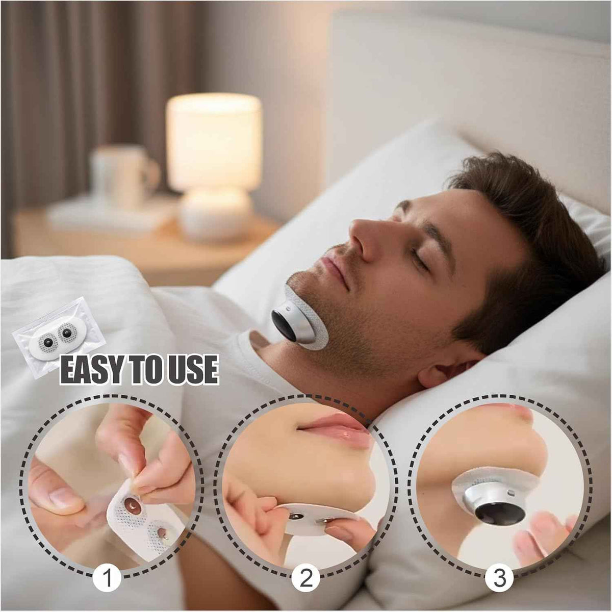 Sleep Ease Pro 4.0 – Portable 3-Speed Anti-Snoring Device (Device1pc+Patch*10)