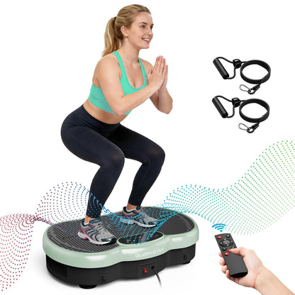 Vibration Plate Exercise Machine for Body Shaker Machine & Weight Loss, Shake Plate with Resistance Bands, 120 Speed Levels, Remote Control, Full Body Workout, Compact Home Gym Equipment