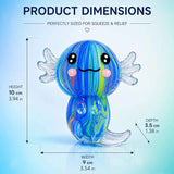 2 Packs Axolotl Squishy Stress Relief Toy, Glitter Stretchy Axolotls Stress Soft Squeeze Sensory Fidget Toys for Kids Adults, Cute Axolotls Squishies Party Favors Classroom