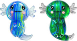 2 Packs Axolotl Squishy Stress Relief Toy, Glitter Stretchy Axolotls Stress Soft Squeeze Sensory Fidget Toys for Kids Adults, Cute Axolotls Squishies Party Favors Classroom