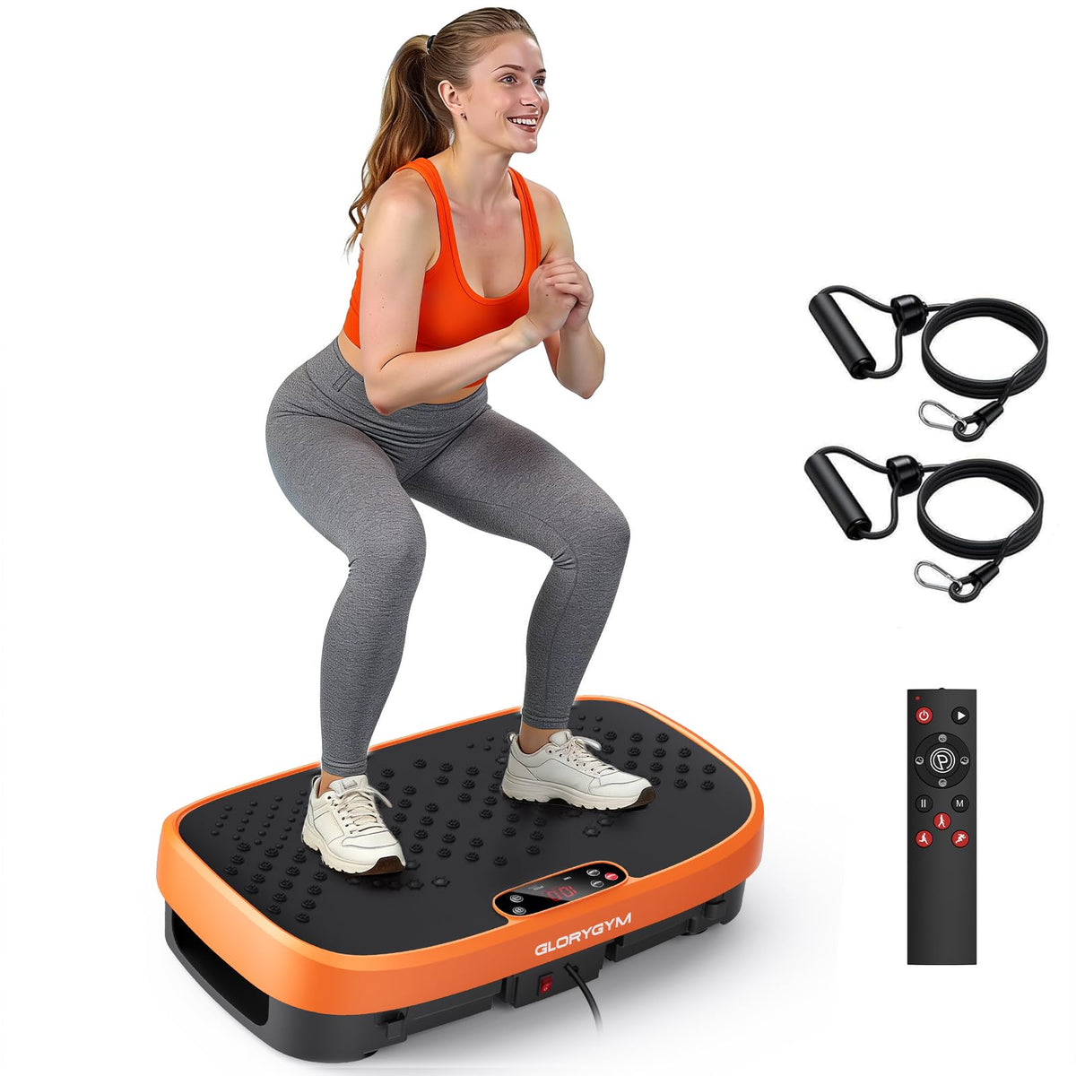 Vibration Plate Exercise Machine for Body Shaker Machine & Weight Loss, Shake Plate with Resistance Bands, 120 Speed Levels, Remote Control, Full Body Workout, Compact Home Gym Equipment