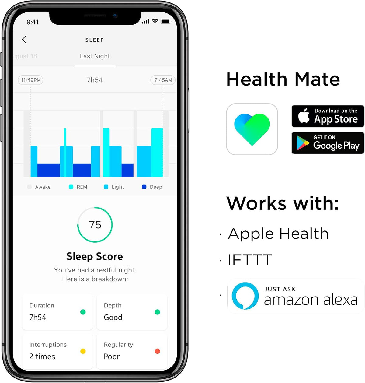 Withings Sleep - Sleep Tracking Pad Under The Mattress With Sleep Cycle
