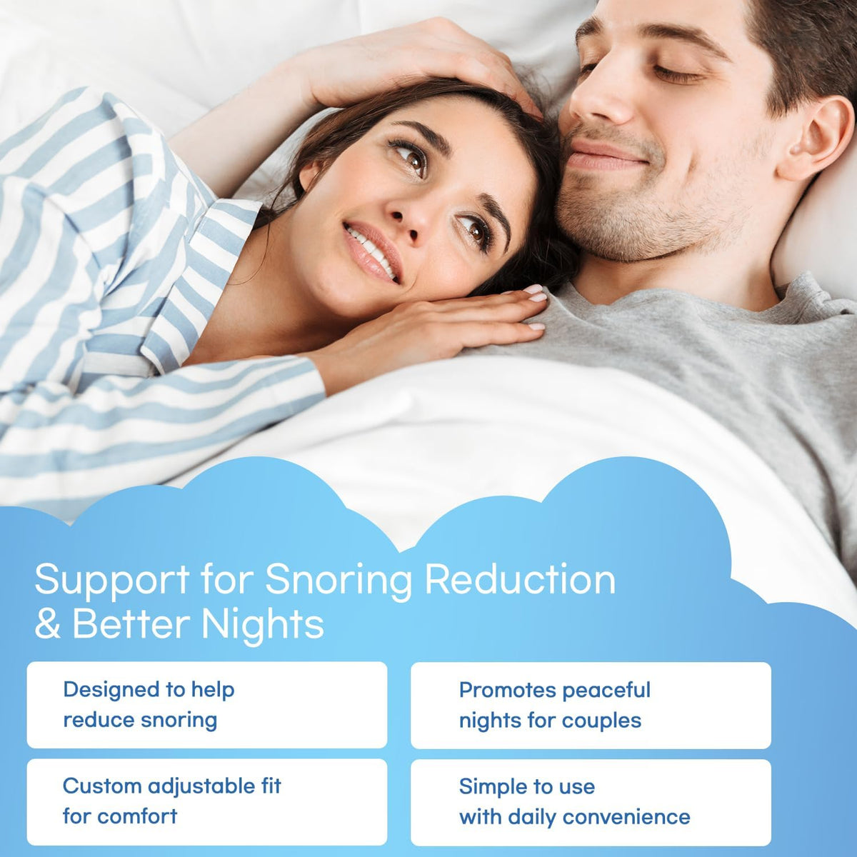 Anti Snore Mouthpiece: FDA Cleared Snoring Device - Helps Reduce Snoring During Sleep for Men and Women (Blue)