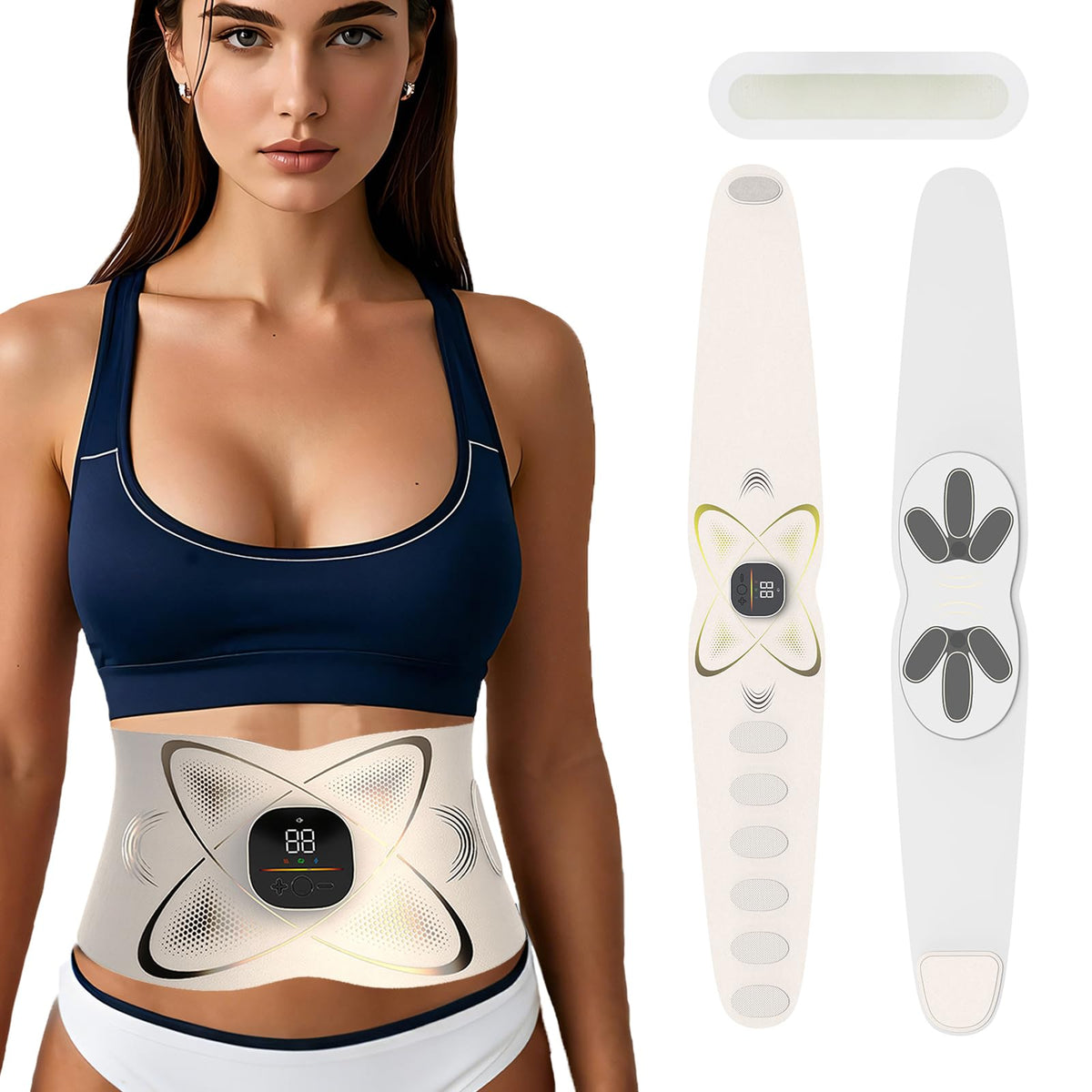 Ab Stimulator Muscle Toner, Abs Stimulator Abdominal Massage Belt Black