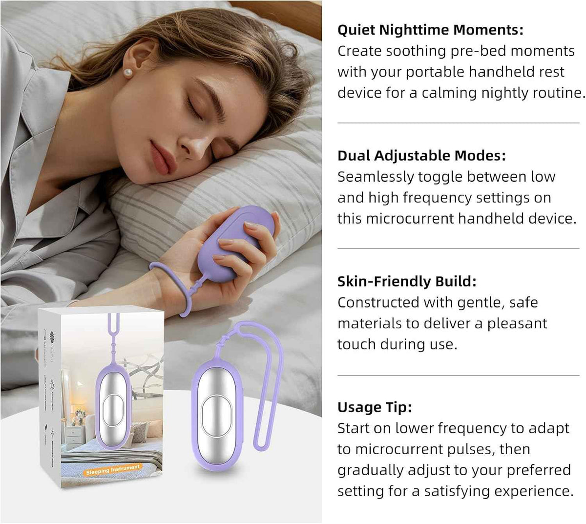 Compact Handheld Sleep Aid Device, Portable Stress Calming Relaxation Tool