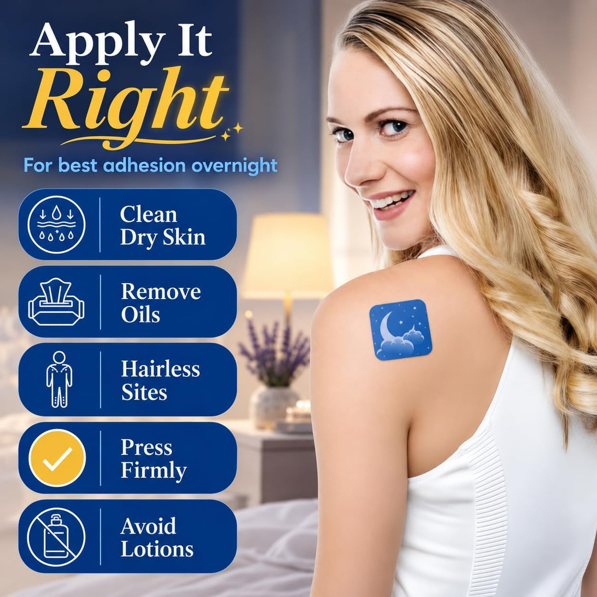 Sleep Patches for Adults — Extra Strength Melatonin & Magnesium Patch — Time-Release Sleep Aid Stickers — Non-Habit Forming, Hypoallergenic — 28 Transdermal Patches for Deep Rest & Relaxation