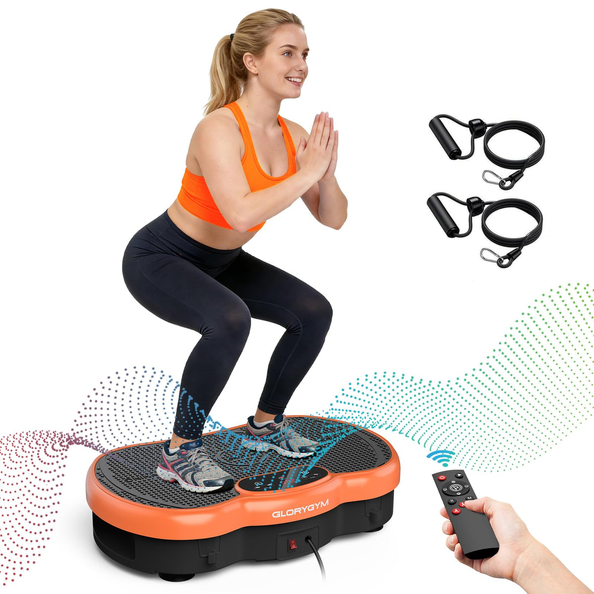 Vibration Plate Exercise Machine for Body Shaker Machine & Weight Loss, Shake Plate with Resistance Bands, 120 Speed Levels, Remote Control, Full Body Workout, Compact Home Gym Equipment