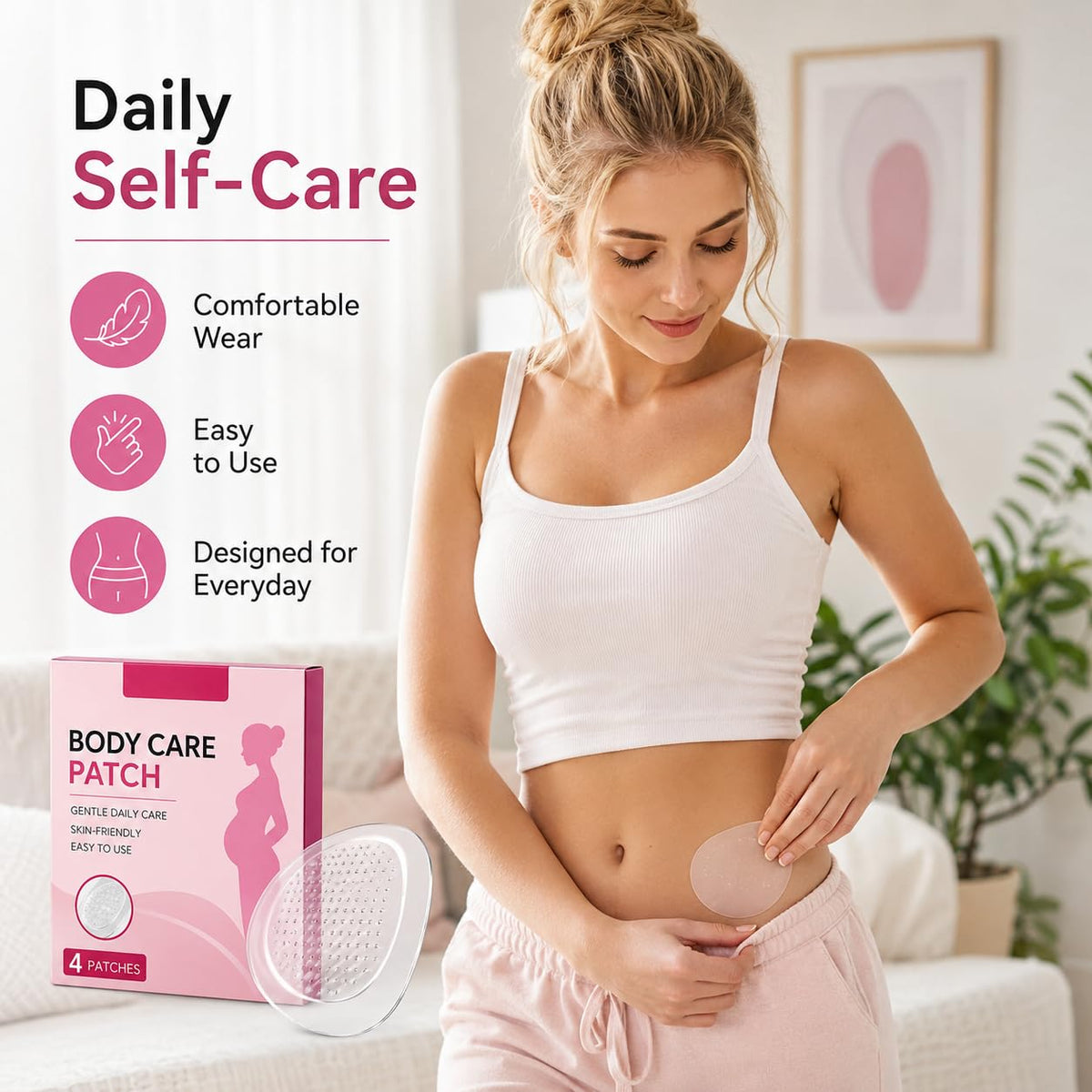 Clear Hydrogel Abdomen Care Patches，8Strips/2Box