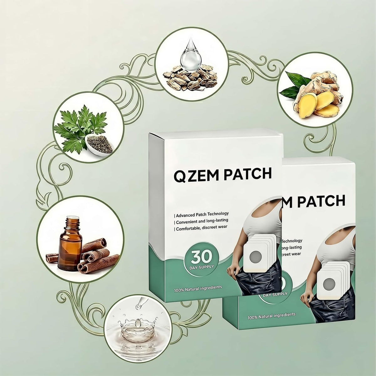 New Qzem Body Patch Works All Over The Body Around The Clock for Men and Women 30-Day Supply (60 Pcs)