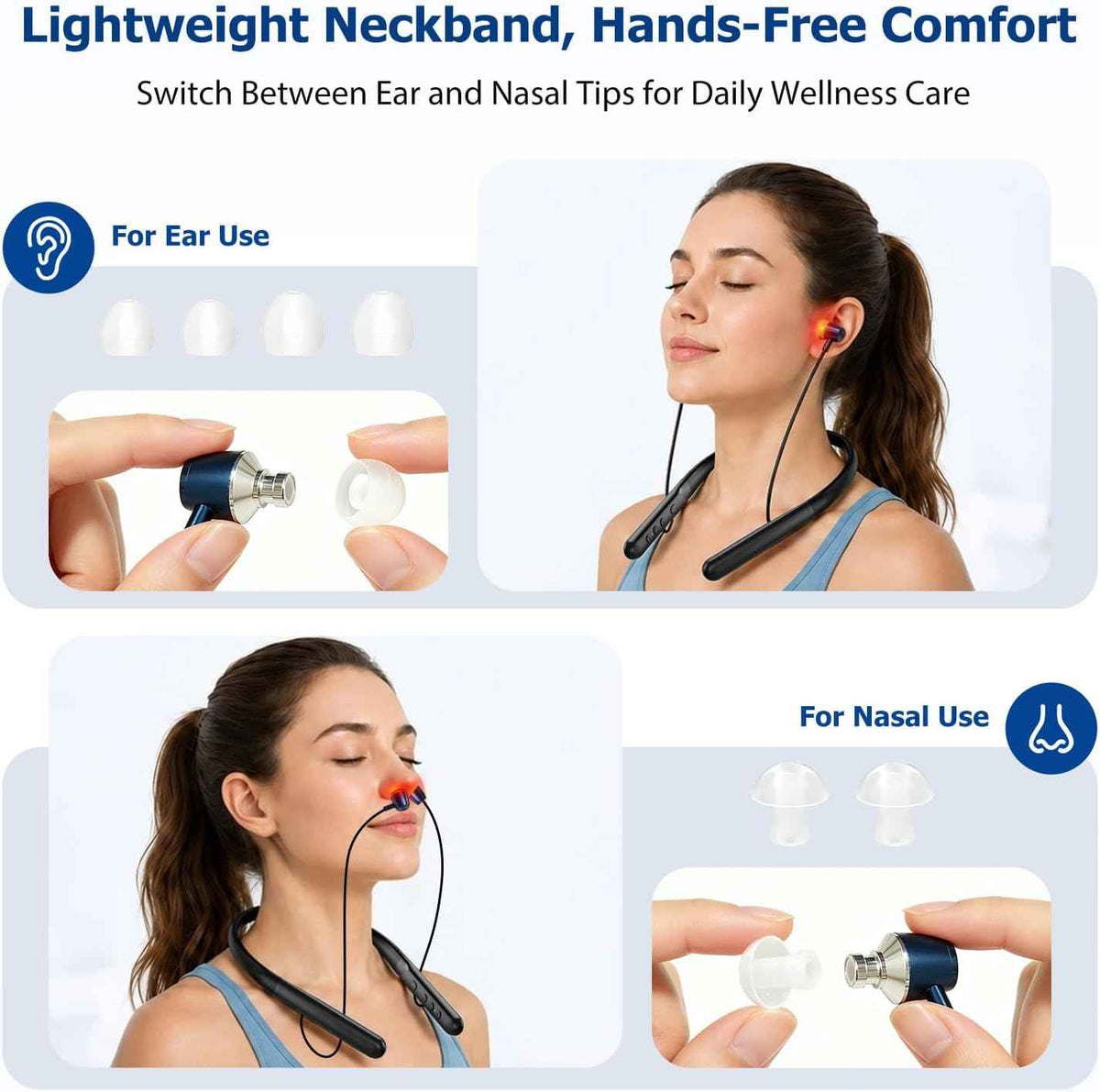 2-in-1 Nasal Red Light Therapy Device for Nose & Ears