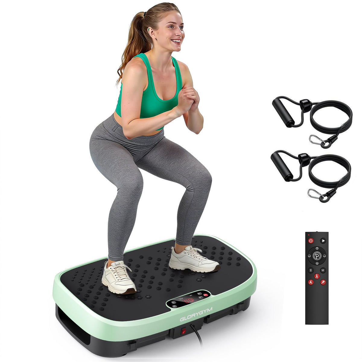 Vibration Plate Exercise Machine for Body Shaker Machine & Weight Loss, Shake Plate with Resistance Bands, 120 Speed Levels, Remote Control, Full Body Workout, Compact Home Gym Equipment