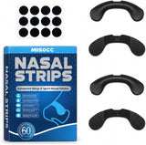 Reusable Nasal Strips for Breathing and Snoring, 4 Bands (2 M + 2 L) and 120 Adhesive Tabs, 60 Uses