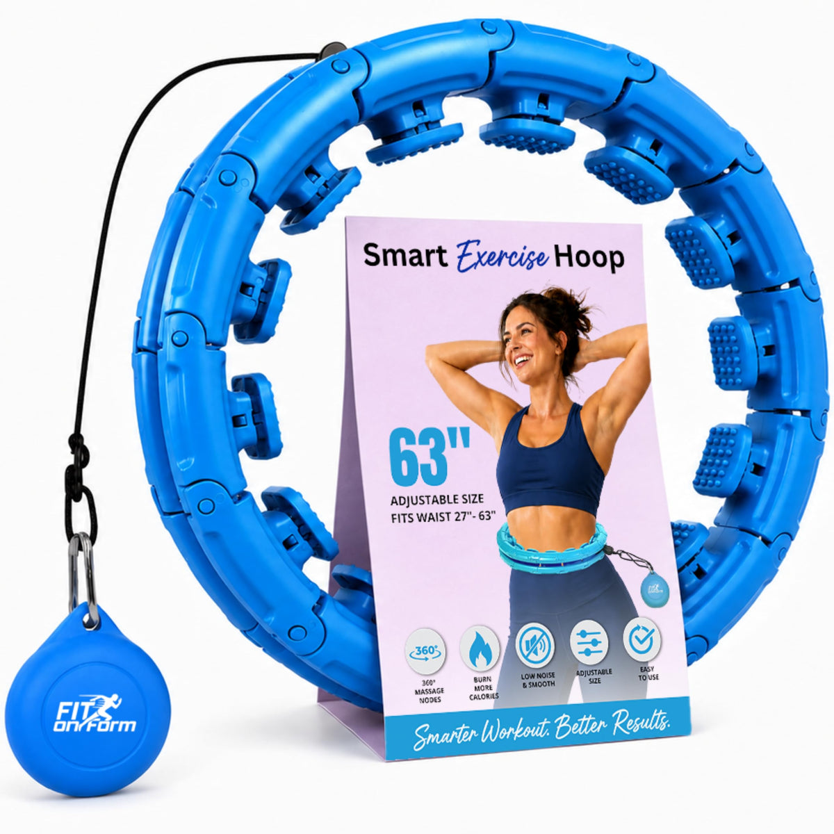 FIT ON Form Infinity Weighted Hula Hoop for Adults Weight Loss, Smart Exercise Hola Circle Hoop for Women Abs Workout