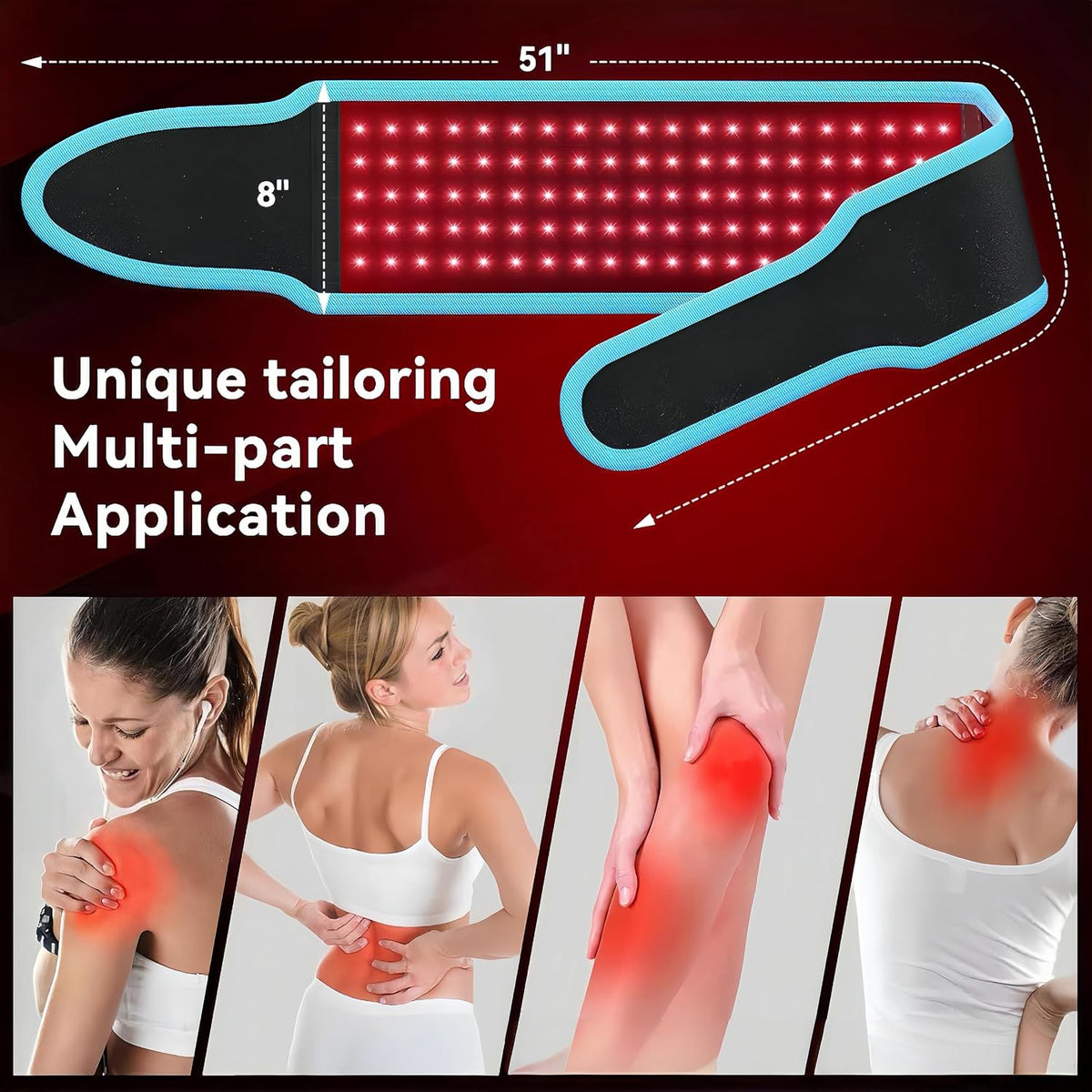 Red Light Belt for Stomach Fat,Red Light Therapy Belt, Infrared Light Therapy & Red Light Therapy for Body – Near Infrared Lipo Belt for Home Slimming, Waist Trimming & Muscle Comfort
