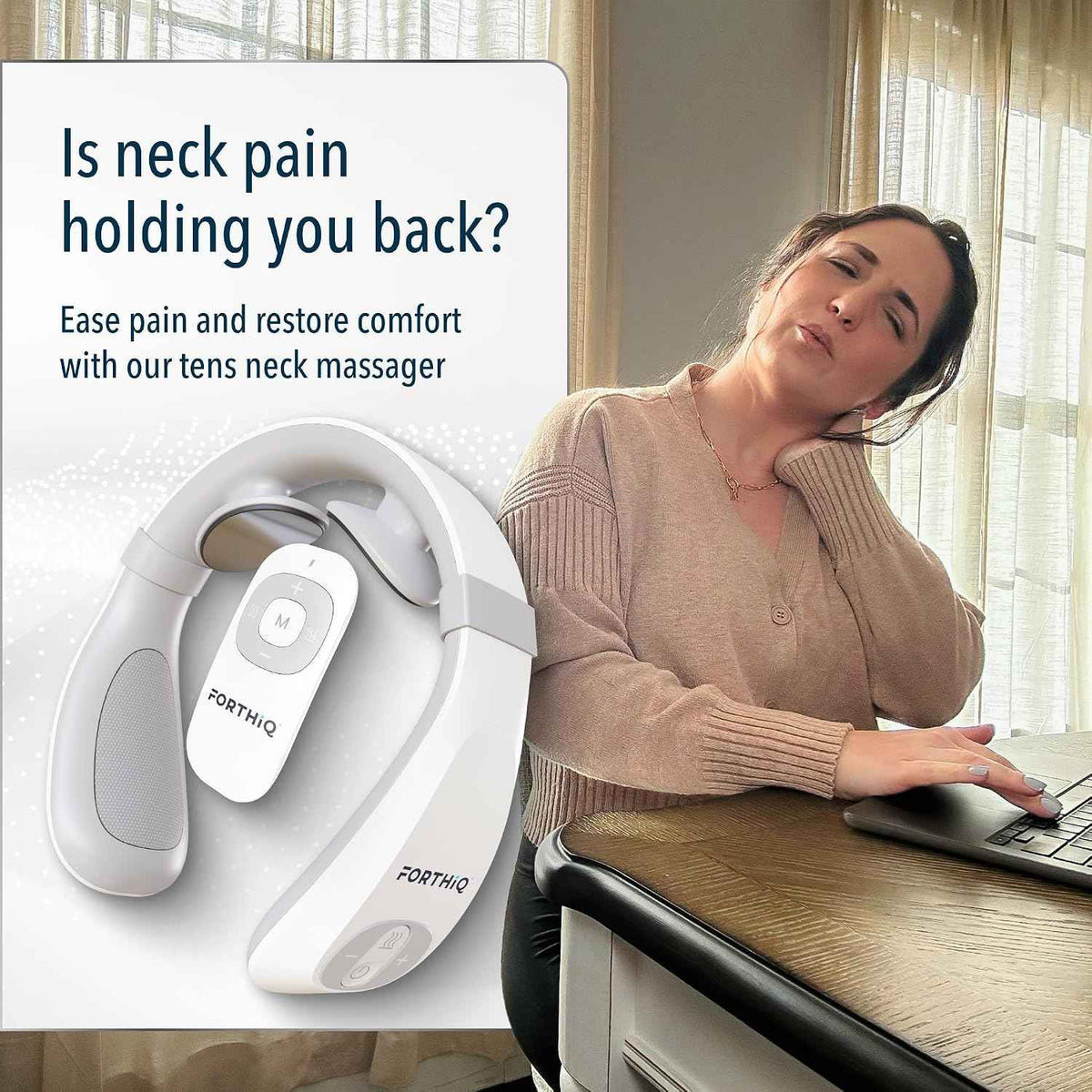 Neck TENS Machine with Heat, Electric Pulse Massager