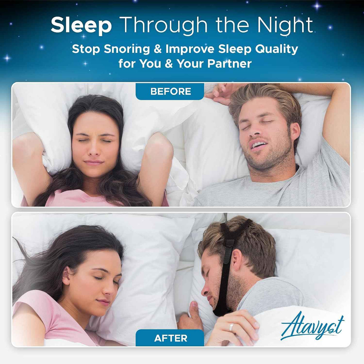 Chin Strap for CPAP Users and Sleeping - Anti Snoring Device