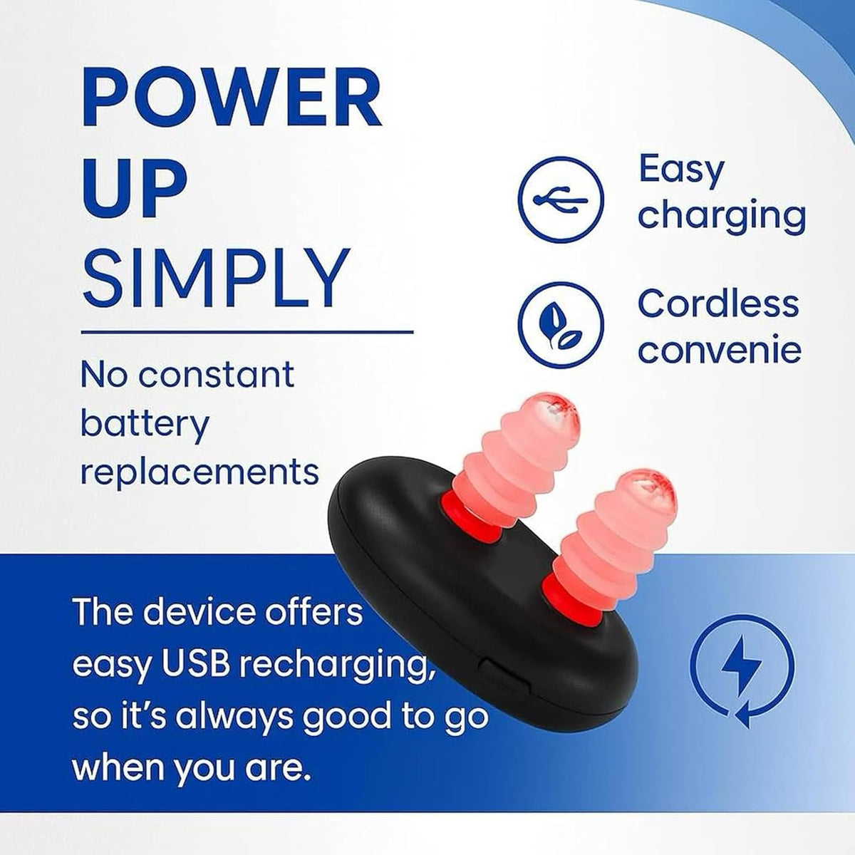 Red Light Nasal Therapy, USB-C Rechargeable Nose Care Device, 3 Modes