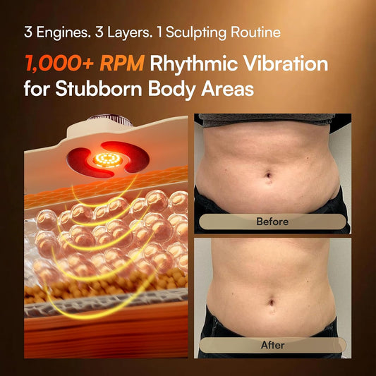 INIA TURBO Ab Vibration Belt for Belly Toning, Waist Trainer for Women Gold