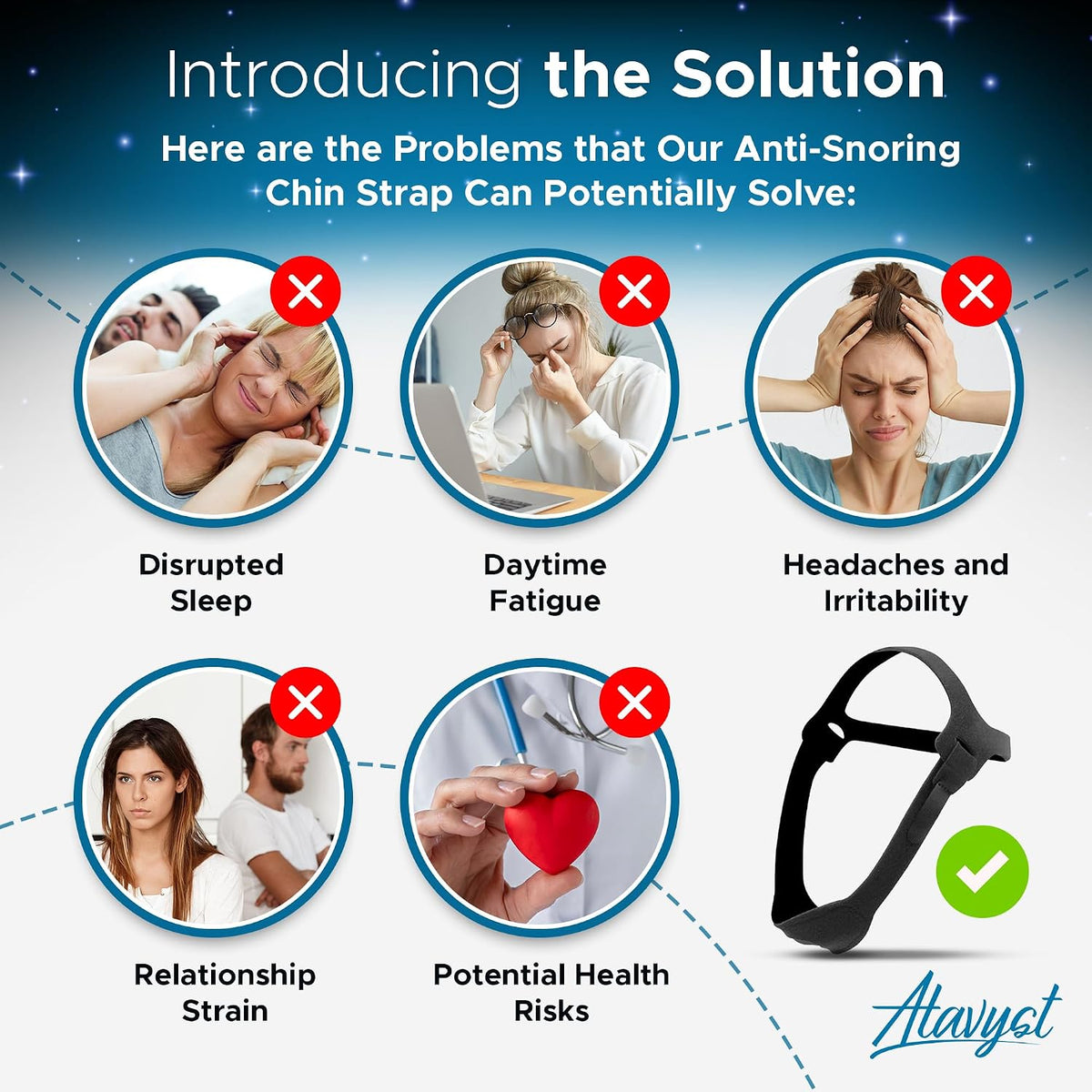 Chin Strap for CPAP Users and Sleeping - Anti Snoring Device