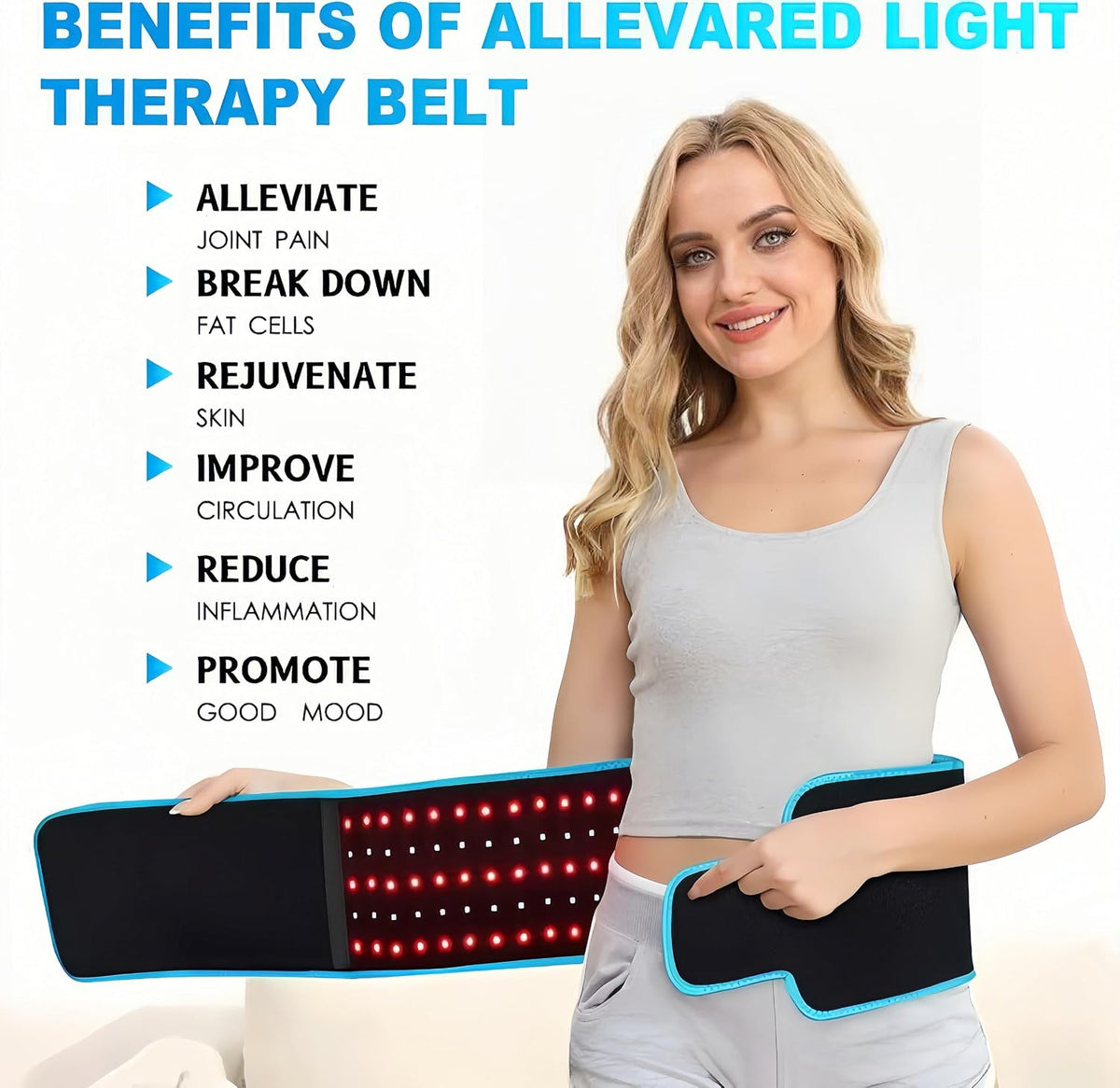 Red Light Belt for Stomach Fat,Red Light Therapy Belt, Infrared Light Therapy & Red Light Therapy for Body – Near Infrared Lipo Belt for Home Slimming, Waist Trimming & Muscle Comfort