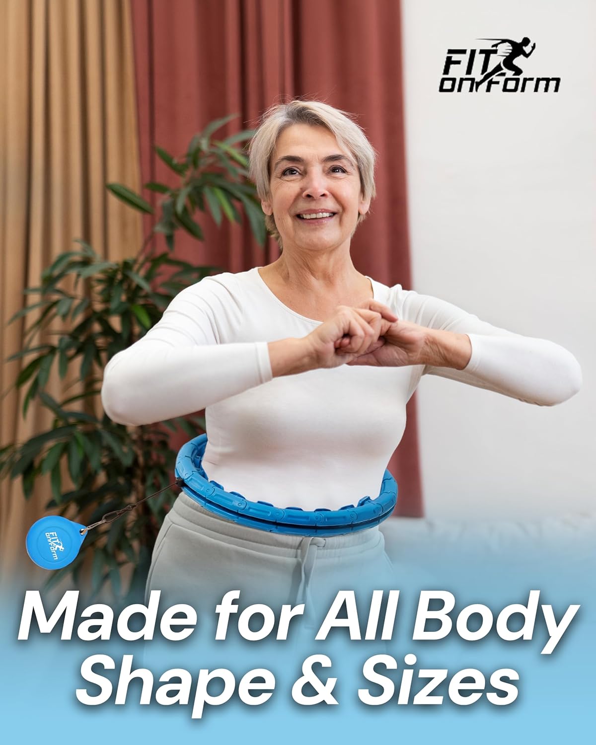 FIT ON Form Infinity Weighted Hula Hoop for Adults Weight Loss, Smart Exercise Hola Circle Hoop for Women Abs Workout