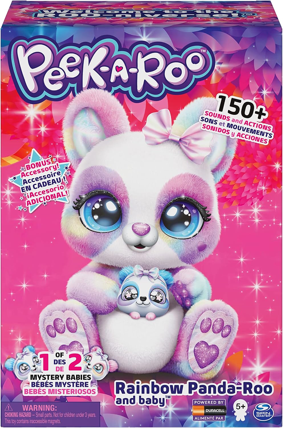 Peek-A-Roo Amazon Exclusive Interactive Rainbow Plush Toy & Baby, Ages 5+