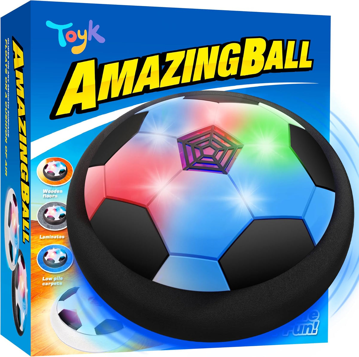 Toyk Boy Toys - LED Hover Soccer Ball - Indoor Outdoor Game Sport Toy
