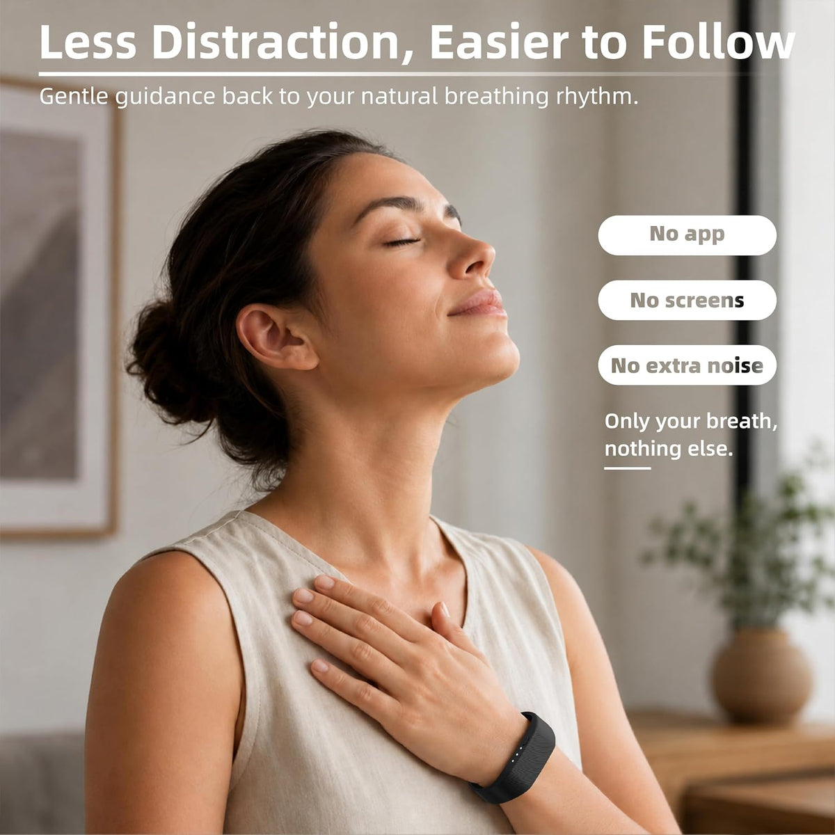 InterBreath Guided Breathing Device | 4 Modes to Slow Your Breath & Calm Your Mind | Stress Relief, Mindfulness, Sleep & Focus | Wellness Gift for Adults & Kids | Wireless Charging, Purple