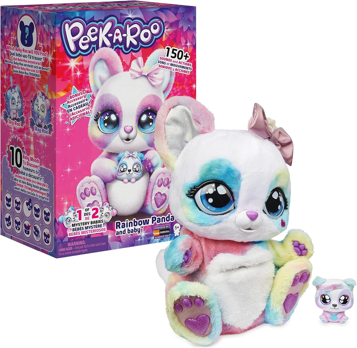 Peek-A-Roo Amazon Exclusive Interactive Rainbow Plush Toy & Baby, Ages 5+